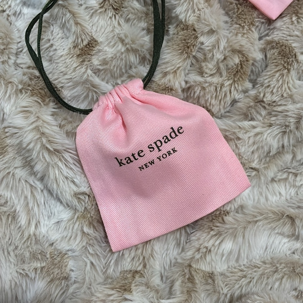 Kate Spade Blush Pink Satin small jewelry pouches / drawstring dust bags lk new - Picture 6 of 14